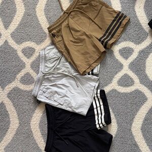 3-Pack Kids Athletic Shorts — Black, Light Gray & Tan